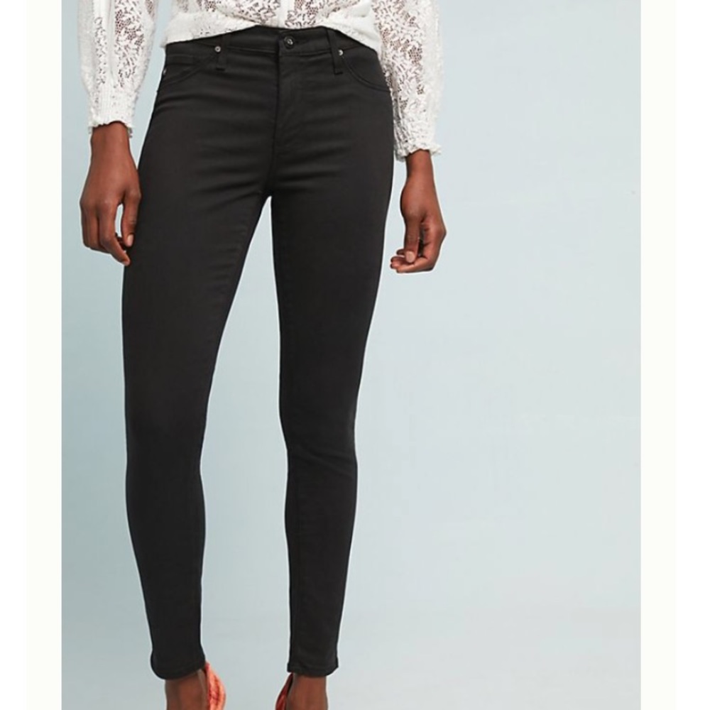 AG The Abbey Sateen Black Denim Leggings